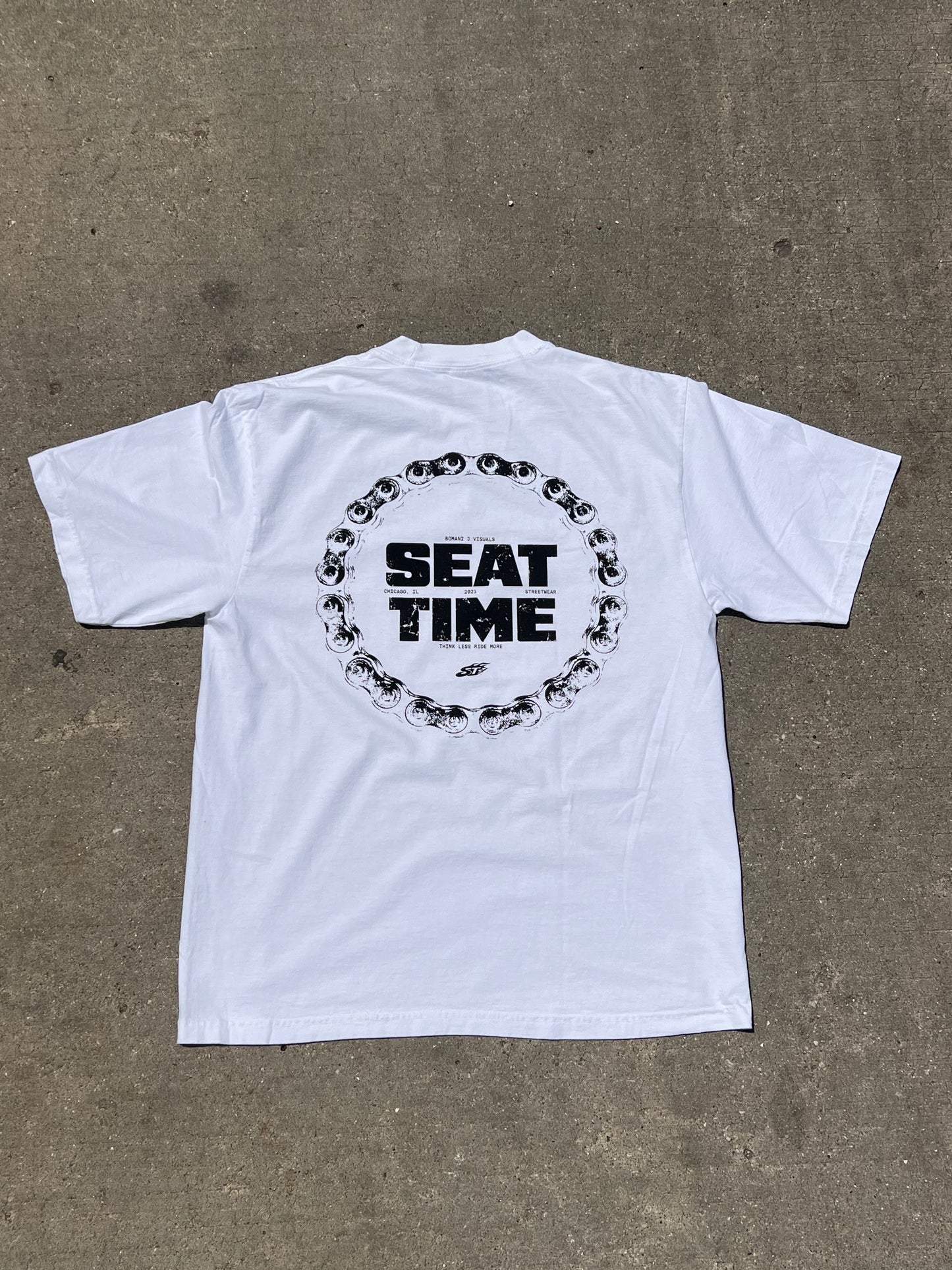FLAME:CHAIN Oversized Garment Dye White Tee